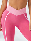 ZASUWA V-shaped Waist Stripe Contrast Color Fitness Leggings