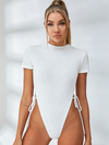 ZASUWA Female Crew Neck Inner Wear Side - Tie Waist - Revealing Bodysuits