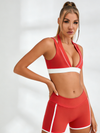 ZASUWA Female Contrast Color Stripes Short Tracksuit