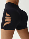 ZASUWA Female Sexy Hollow Out Spandex Gym Booty Shorts