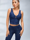 ZASUWA Female Hollow Out Faux Denim Quick Dry Tank