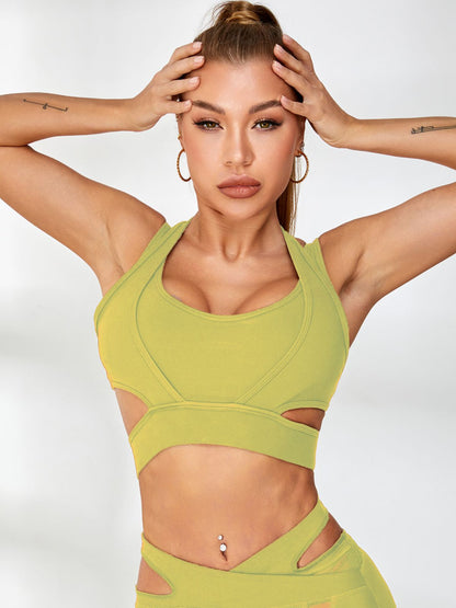 Ribbed Cutout Mesh Spandex Gym Booty Shorts