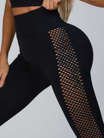 ZASUWA Female Breathable Side Net Hip-lift Leggings