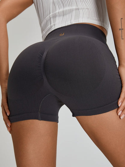 Ribbed Scrunch Bum Quick-drying Spandex Gym Booty Shorts