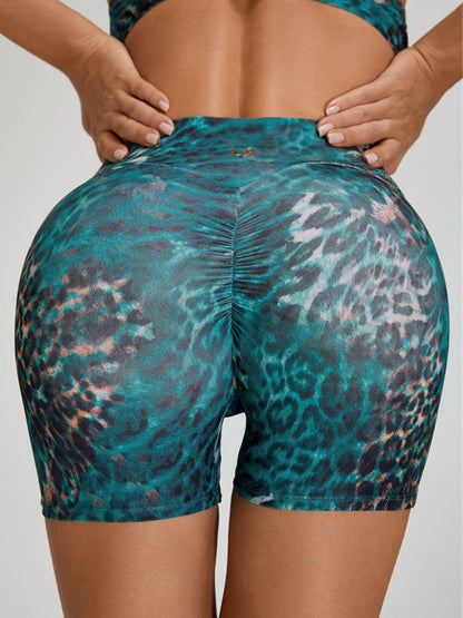 Leopard Print Scrunch Bum Shorts