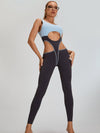 🖤ZASUWA Female Sexy Contrast Color Unique Cutout Booty Jumpsuit