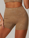 ZASUWA Female High-rise Hot Stamping Print Quick Dry Scrunch Bum Booty Shorts