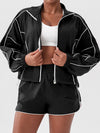 ZASUWA Female Contrast Color Zipper Pocket Casual Loose Quick Dry Jackets