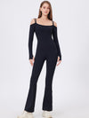 ZASUWA Female U Collar Scrunch Bum Elastic Tight Jumpsuit