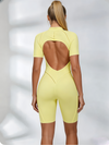 Sexy Backless Zipper Scrunch Bum Romper