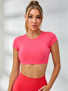 Backless With Pads Cropped Short Sleeves