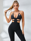 Unique Hollow Out Deep V Back Jumpsuit
