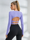 Sexy with Chest Pads Hollow Out Thumbholes Long Sleeves