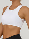 ZASUWA Female Solid Color Hollow Out Mesh Splicing Twist Sports Bras