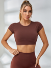 Backless With Pads Cropped Short Sleeves