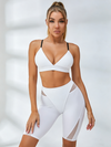 🖤ZASUWA Female Mesh Cross Back Short Tracksuit