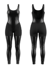 Sexy Faux Leather Backless Jumpsuit