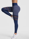 ZASUWA Female V-shaped Waist Fishnet Splicing Push Up Design Scrunch Bum Leggings