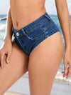 ZASUWA Female Sexy Denim Pocket Elastic Tight Shorts