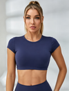 Backless With Pads Cropped Short Sleeves