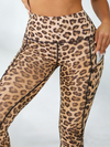 ZASUWA Damen-Leggings mit Leopardenmuster und Taschen