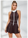 Zipper Stripe Tennis Dress