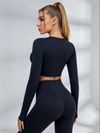 Twist Deep V Elastic Tight Quick Dry Long Sleeves