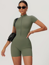 Stand Collor Zipper Hip-lift Romper