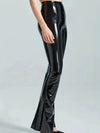ZASUWA Female Sexy Faux Leather Flare Leggings