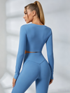 Twist Deep V Elastic Tight Quick Dry Long Sleeves