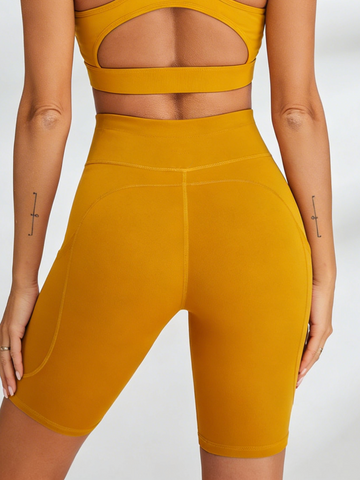 ZASUWA Female Pocket Spandex Gym Booty Shorts