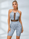 🖤ZASUWA Female Sexy Fishnet Snake Print Backless Jumpsuits