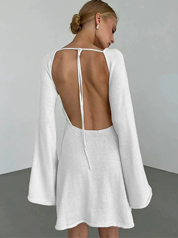 ZASUWA Female Sexy Solid Color Backless Without Bikini Set Cover-up