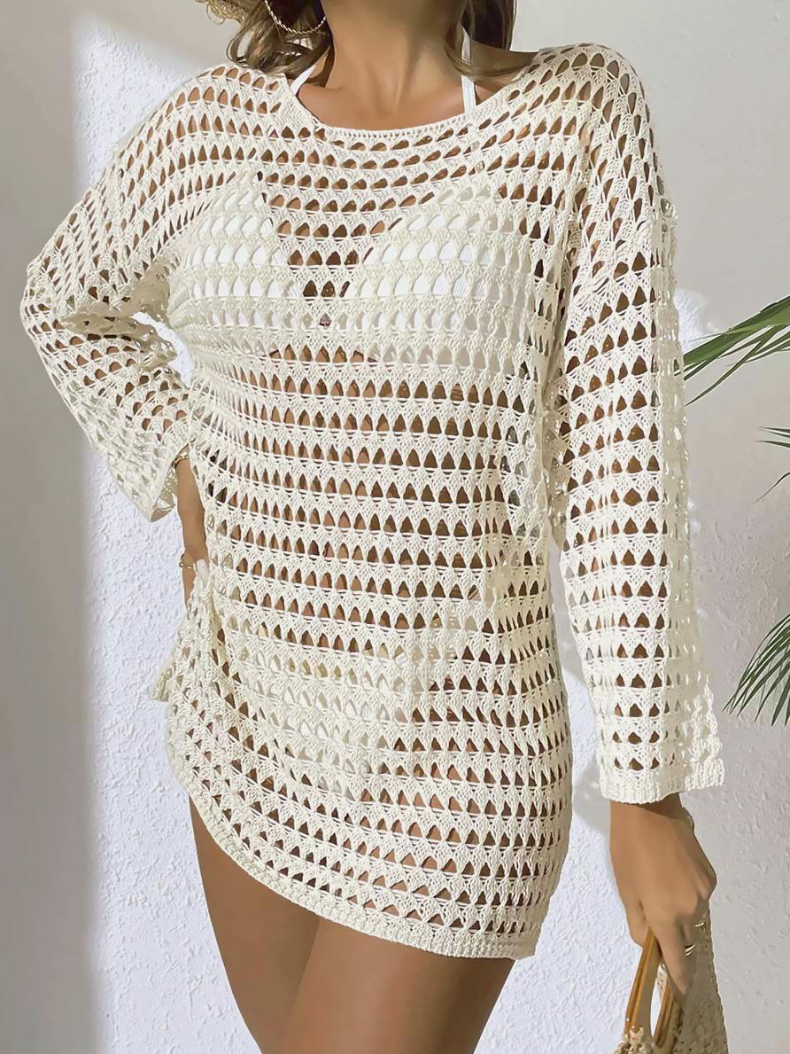 Sexy Sheer Fishnet Swimwear Without Bikini Set Cover Dress
