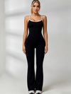 Cross Back Stripes Flare Jumpsuit