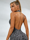 Leopard Print Backless Jumpsuit