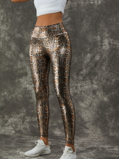 PU Faux Leather Leopard Print Leggings