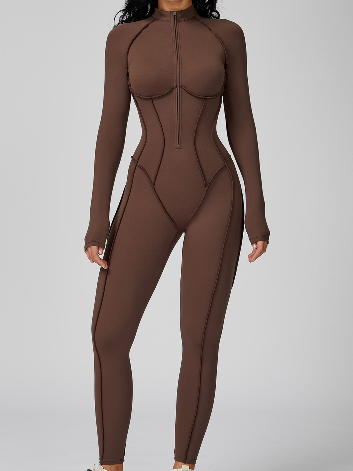 Sexy Zipper Stitch Performance Jumpsuit