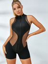 Unique Mesh Zipper Jumpsuit