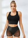 ❤ZASUWA Female Sexy Faux Leather Fishnet Micro Hot Short Traksuit