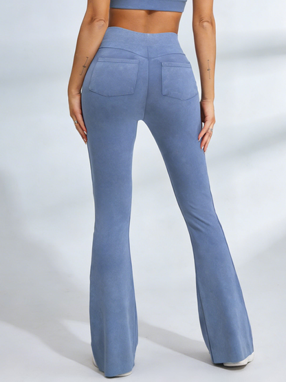 Hip-Lift-Denim-elastische enge Schlaghose