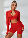 ZASUWA Female Deep V Back Seamless High-rise Short Tracksuit