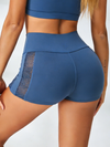ZASUWA Female Sexy Mesh Stitching Cutout Spandex Gym Booty Shorts