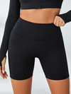 ZASUWA Female Plus Size Solid Color Pockets Spandex Gym Booty Shorts