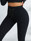 ZASUWA Female Drawstring Ribbed Fitness Yoga Leggings