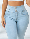 ZASUWA Female Sexy Denim Hip-lift High-waisted Cross Leggings