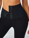 ZASUWA Female Black Leggings Add Velvet Padded High Waist Corset Leggings