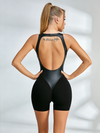 Sexy Faux Leather Backless Jumpsuit