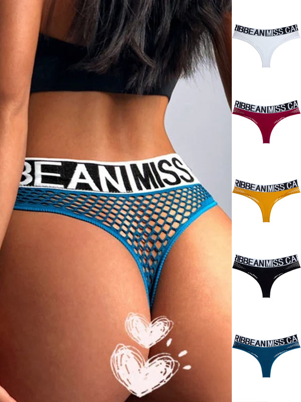 Letter Print Net Underwear