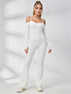 U-Ausschnitt Scrunch Bum Elastischer Enger Overall
